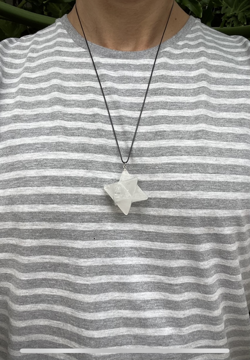 Merkaba XL Quartz Crystal Pendant Necklace 50mm - Image 2