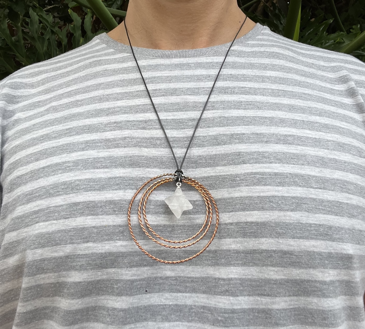 Tensor Rings Merkaba Quartz Crystal Pendant Necklace – Trio Pendant With Merkaba - Image 2