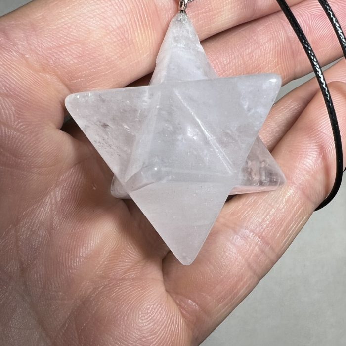 Merkaba XL Quartz Crystal Pendant Necklace 50mm