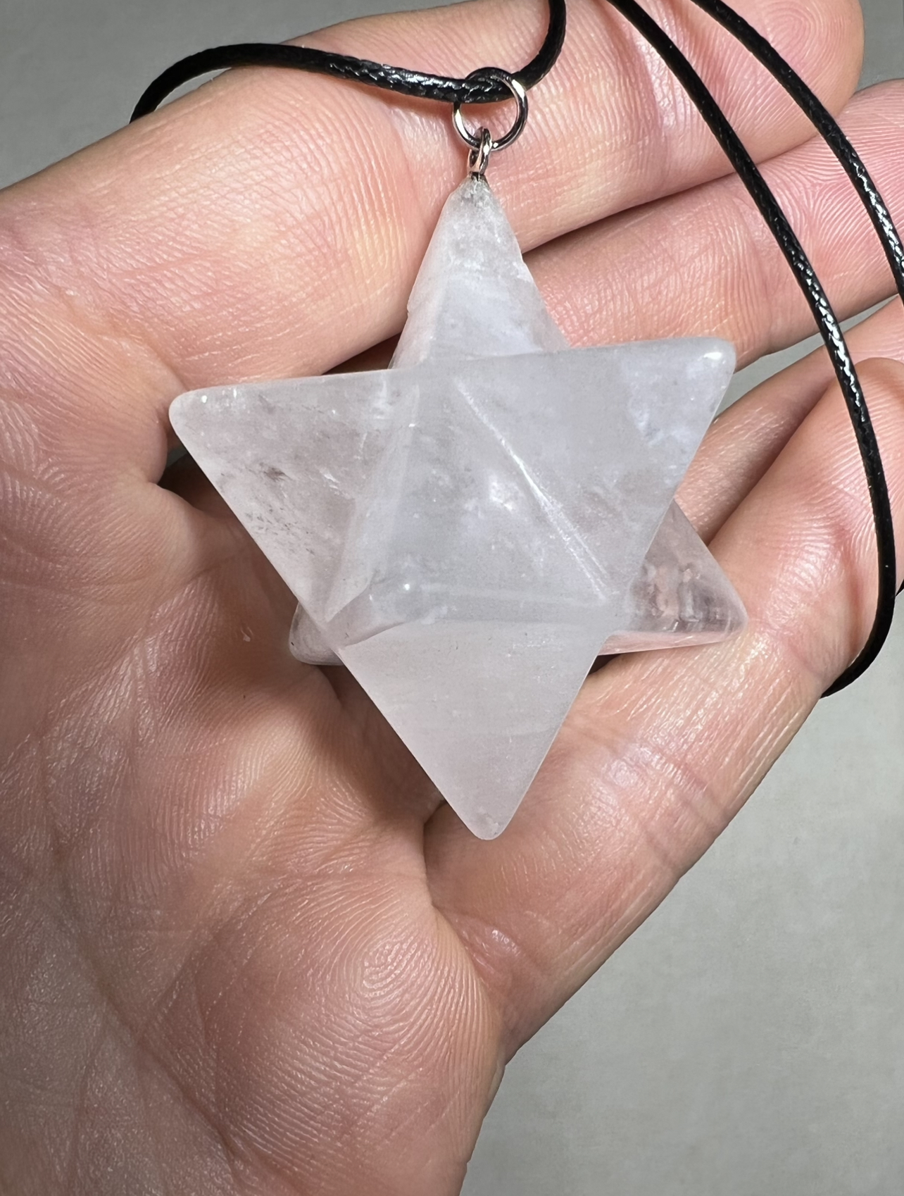 Merkaba XL Quartz Crystal Pendant Necklace 50mm