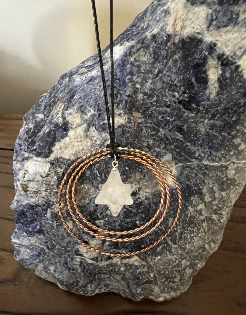 Tensor Rings Merkaba Quartz Crystal Pendant Necklace – Trio Pendant With Merkaba - Image 4