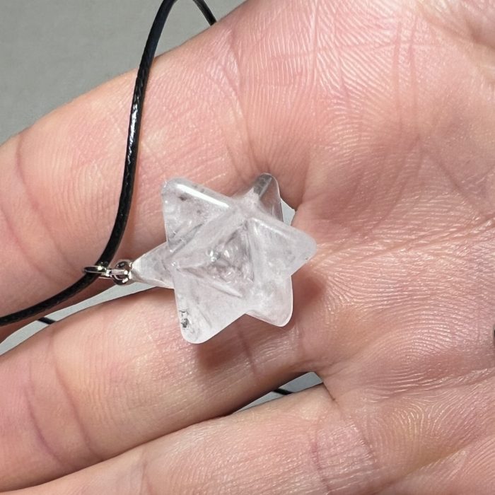 Merkaba Quartz Crystal Pendant Necklace 25mm