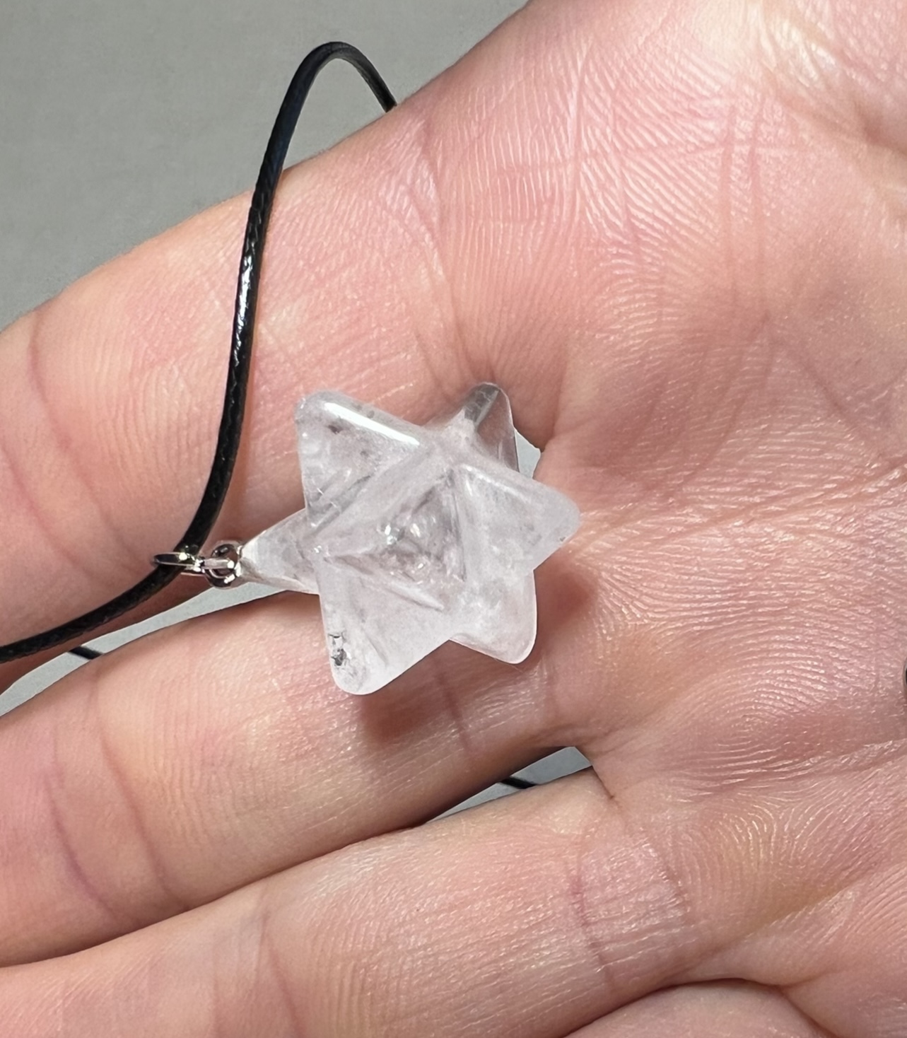 Merkaba Quartz Crystal Pendant Necklace 25mm